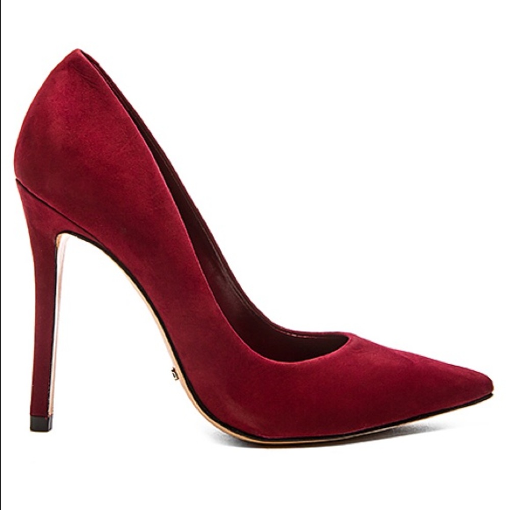 Schutz Red stilettos 6.5 Gilberta Suede Heel